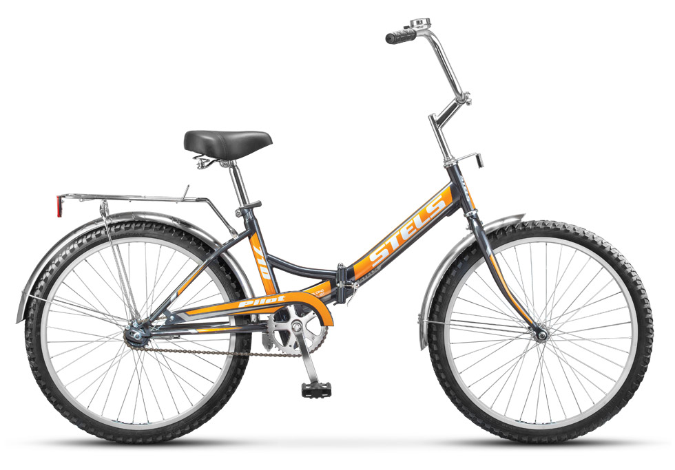 <b>STELS Pilot 710</b> <br> Складной велосипед <br>- рекомендуемый возраст -от 9 лет<br>- диаметр колеса - 24'' <br>- количество скоростей - 1<br>- тормоза: задний ножной <br> Подробнее >>